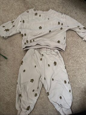 Unbranded Kids Beige Forest Print Matching Set